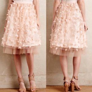 Anthropologie Eva Franco Flutter Fete blush skirt